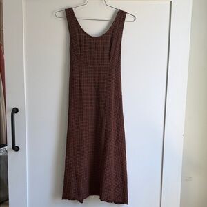 Vintage Piccalino Petites Brown Checkered plaid dress.